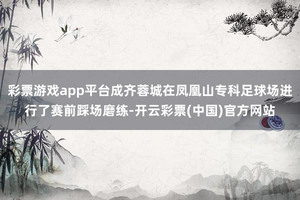 彩票游戏app平台成齐蓉城在凤凰山专科足球场进行了赛前踩场磨练-开云彩票(中国)官方网站