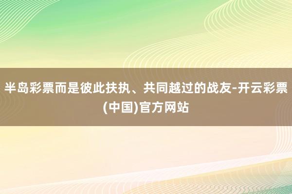 半岛彩票而是彼此扶执、共同越过的战友-开云彩票(中国)官方网站