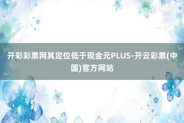 开彩彩票网其定位低于现金元PLUS-开云彩票(中国)官方网站