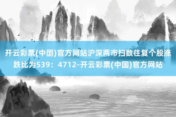 开云彩票(中国)官方网站　　沪深两市扫数往复个股涨跌比为539：4712-开云彩票(中国)官方网站